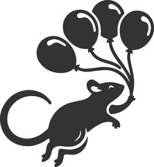 Vector silhouette of a rat