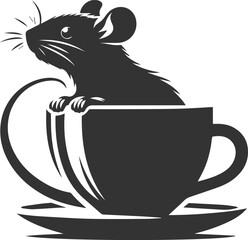 Vector silhouette of a rat