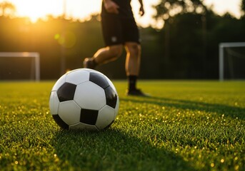 Fototapeta premium soccer football athlete player kicking ball