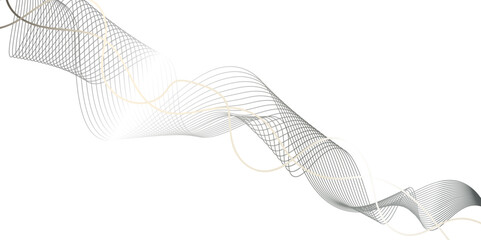 Fototapeta premium Abstract gray and white wave element for design. Digital frequency track equalizer. Vector Illustration of the gray pattern of lines abstract background. Vector illustration. Grey waves with lines. 