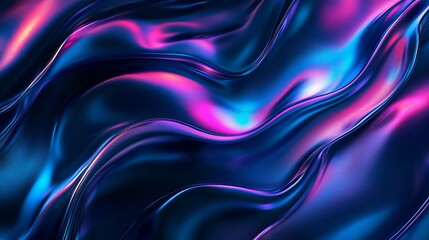 Obraz premium Abstract holographic foil background with iridescent neon and ultraviolet colors design trend 2024