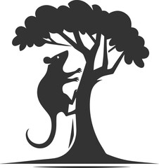 Vector silhouette of a rat