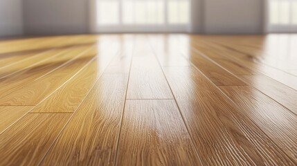 A wooden floor with a glossy finish.
