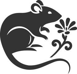 Vector silhouette of a rat