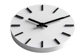 Minimalist white clock with black hands sleek design modern timepiece simple elegant style perfect