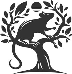 Vector silhouette of a rat