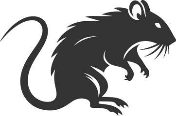 Vector silhouette of a rat