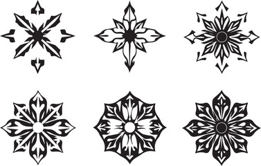 Set of decorative elements for design, ornaments, symbols, icons, patterns.  Hand drawn vector illustration	
