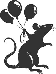 Vector silhouette of a rat
