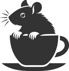 Vector silhouette of a rat