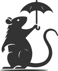 Vector silhouette of a rat