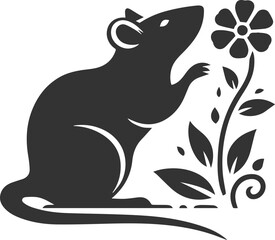 Vector silhouette of a rat