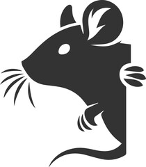 Vector silhouette of a rat