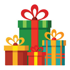 Christmas present  isolated on white background