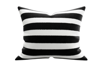 Stylish black white striped pillow soft textured fabric home decor accent modern design clean lines