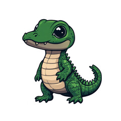 Fototapeta premium Adorable Baby Alligator Cartoon Illustration for Kid Books and Designs