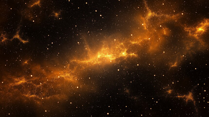 Fototapeta premium The Milky Way galaxy. A dark background with golden stars, galaxies, and nebulae