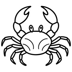 Minimalist Crab Line Art Vector