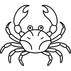 Minimalist Crab Line Art Vector