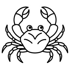 Minimalist Crab Line Art Vector