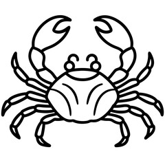 Minimalist Crab Line Art Vector