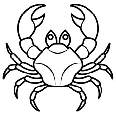 Minimalist Crab Line Art Vector