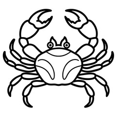 Minimalist Crab Line Art Vector