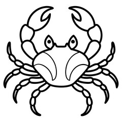 Minimalist Crab Line Art Vector