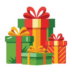 Christmas present  isolated on white background