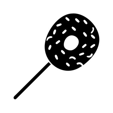 recommend clip art: doughnut on a skewer icon, doughnut on a skewer silhouette vector illustration-simple silhouette illustration of doughnut on a skewer, perfect for doughnut on a skewer logos and icons
