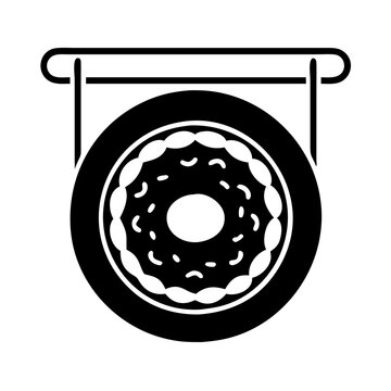 recommend clip art: doughnut shop sign icon, doughnut shop sign silhouette vector illustration-simple silhouette illustration of doughnut shop sign, perfect for doughnut shop sign logos and icons