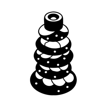 recommend clip art: doughnut tower icon, doughnut tower silhouette vector illustration-simple silhouette illustration of doughnut tower, perfect for doughnut tower logos and icons
