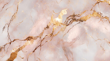 Rose gold  marble texture with gold veins abstract background