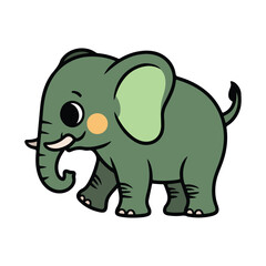 Fototapeta premium Cute Cartoon Elephant Illustration