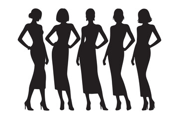 Fashionable Women Silhouettes in Elegant Style