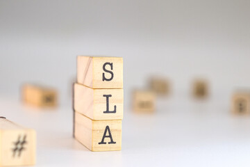 Service Level Agreement design. SLA acronym concept of customer loyalty document