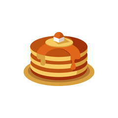 Buckwheat Pancakes with Maple Syrup on Transparent Background  