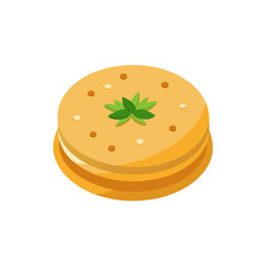 Chickpea Flour Pancakes with Herbs on Transparent Background  