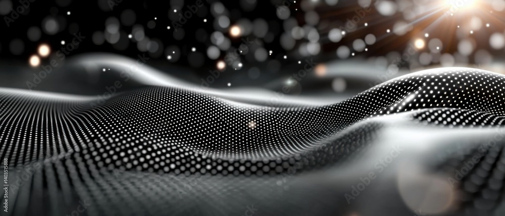 Poster an geometric background featuring a deep black square grid pattern with a minimalist, futuristic aes