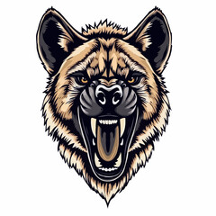 Hyena Head Screaming Vector Silhouette – Wild Animal Art