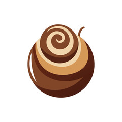 Hazelnut Milk with Chocolate Swirl on Transparent Background  