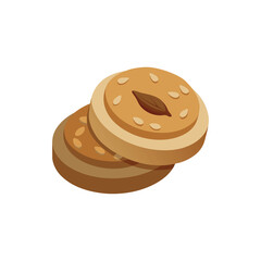 Rice Cakes with Almond Butter on Transparent Background  