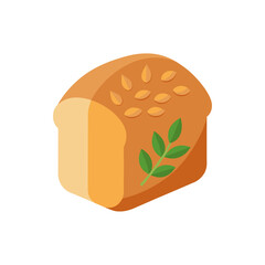Sprouted Grain Bread with Whole Kernels on Transparent Background  