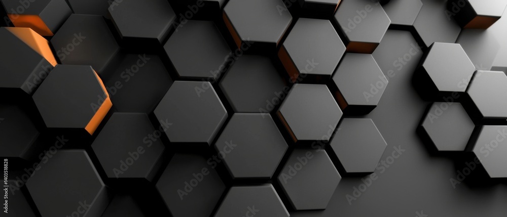 Poster an abstract, minimalist design featuring an isometric black grid pattern with a precise, captivating