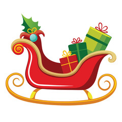Naklejka premium Christmas sleigh isolated on white background