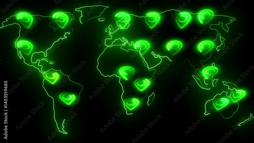 Poster location pointers gps location services global business network modern technology 3d abstract backgr