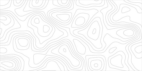 Topographic map with seamless abstract line patterns. Geographic contour map. Modern design background with wavy pattern. White wave paper curved reliefs abstract background.