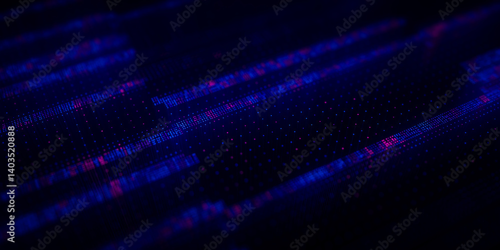 Poster Big Data clusters complex graph. Quantum computing patterns. Cyber space of AI technology neural connections. Futuristic graph. Digital information presentation. 