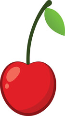 Hand-drawn cherry illustration isolated on a transparent background