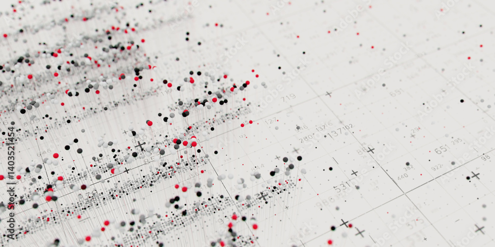 Poster abstract data clusters visualization. ai technology neural patterns. digital information presentatio
